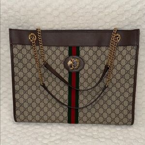 Gucci GG Supreme Rajah Large Tote-537219-Authentic-EUC